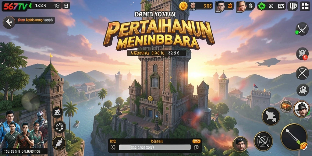 Tampilan gameplay mendebarkan dari 567TV dalam pertahanan menara.
