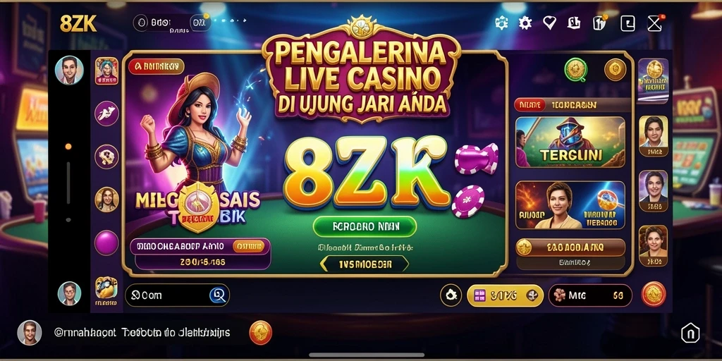 Gameplay Live Casino yang mendebarkan di 8ZK dengan dealer profesional.