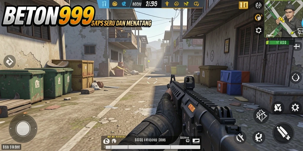 Tampilan gameplay seru dari BETON999 yang menunjukkan aksi pertempuran intens.