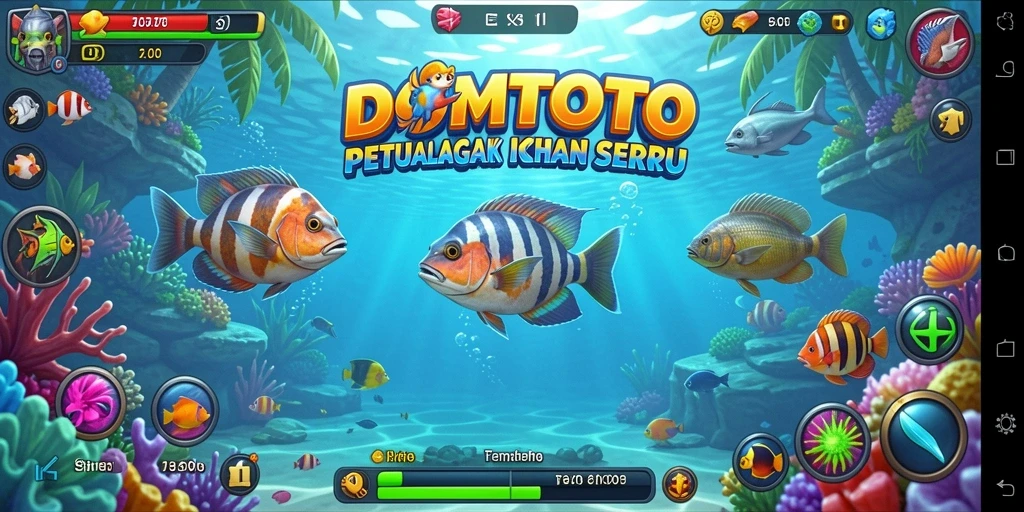 Tampilan gameplay DOMTOTO dengan aksi tembak ikan yang mendebarkan.