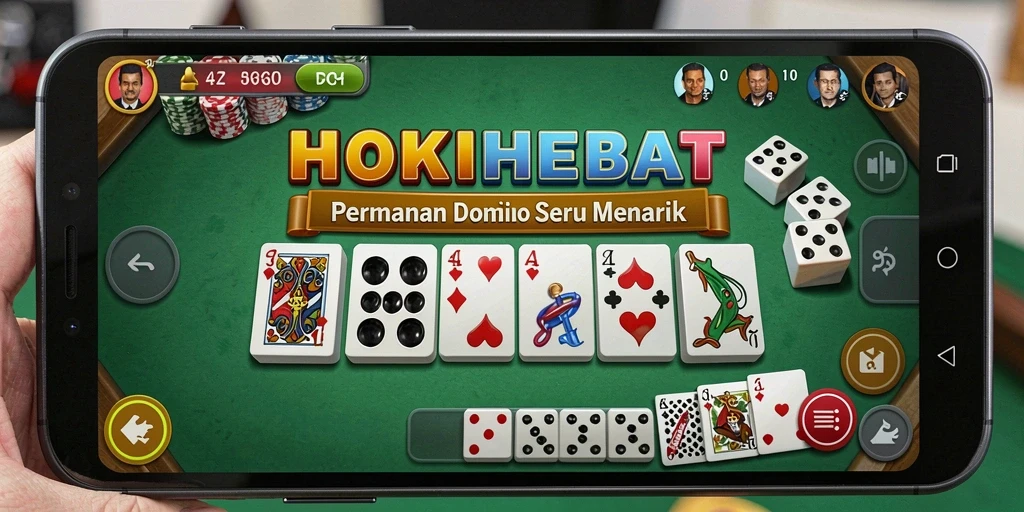 Screenshot gameplay HOKIHEBAT menunjukkan keseruan bermain domino.
