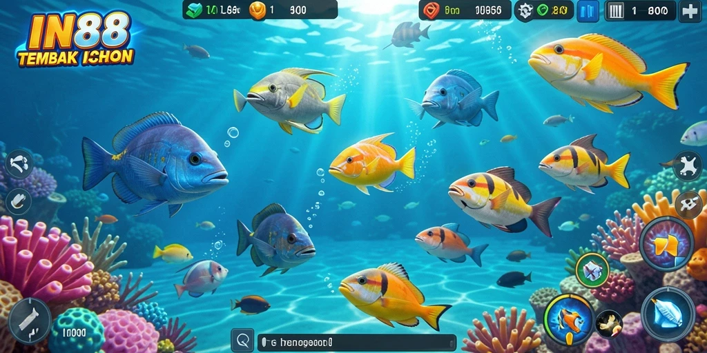 Tampilan gameplay IN88 yang seru dengan aksi Tembak Ikan.