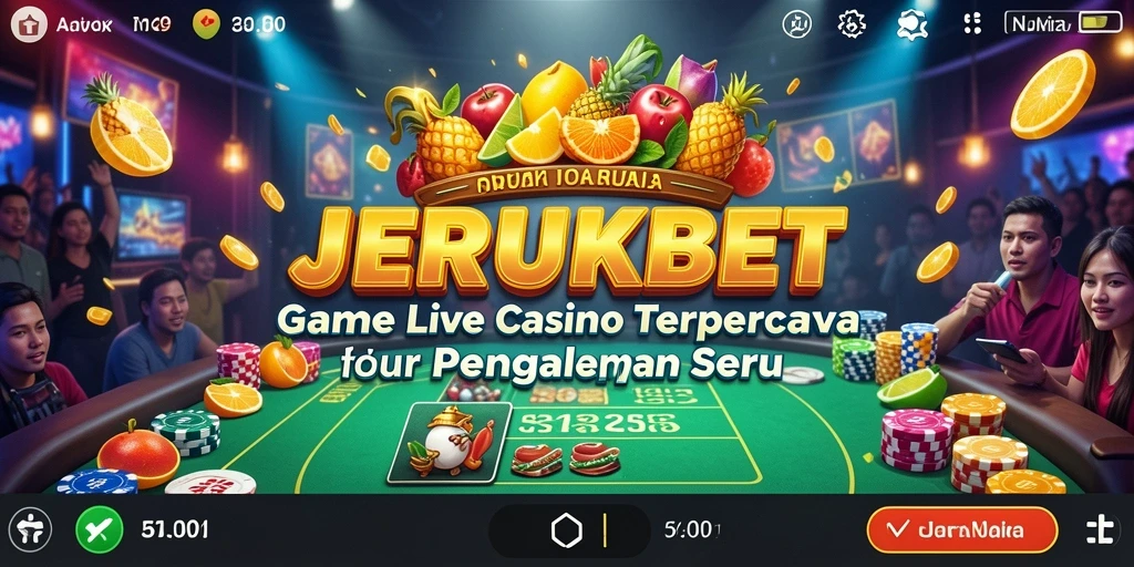 Tampilan screenshot gameplay Live Casino JERUKBET dengan dealer profesional.