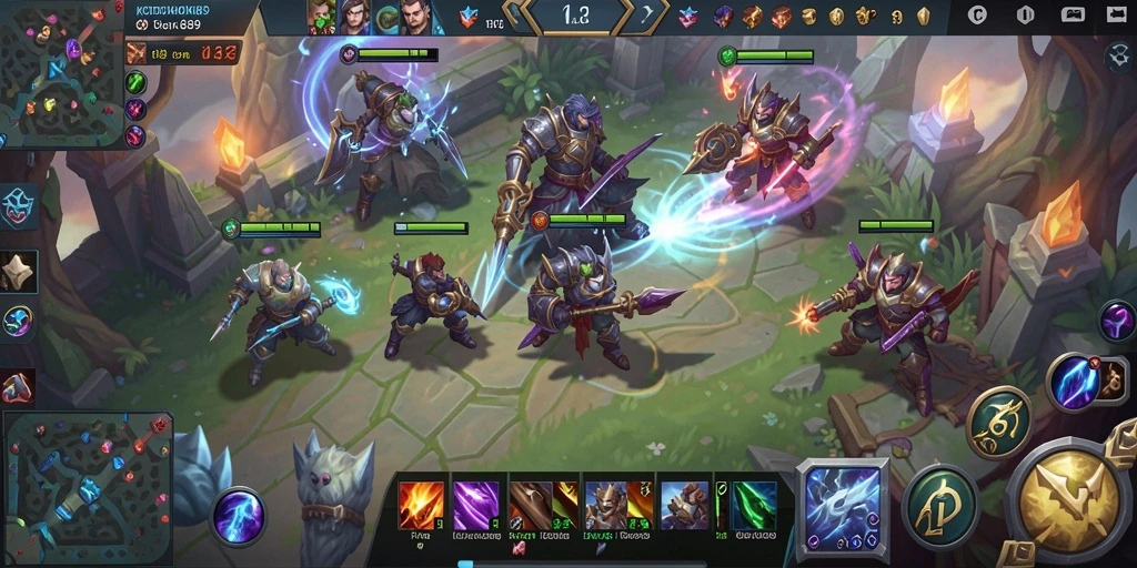 Screenshot menampilkan aksi seru gameplay KODOKHOKI889 di arena MOBA.