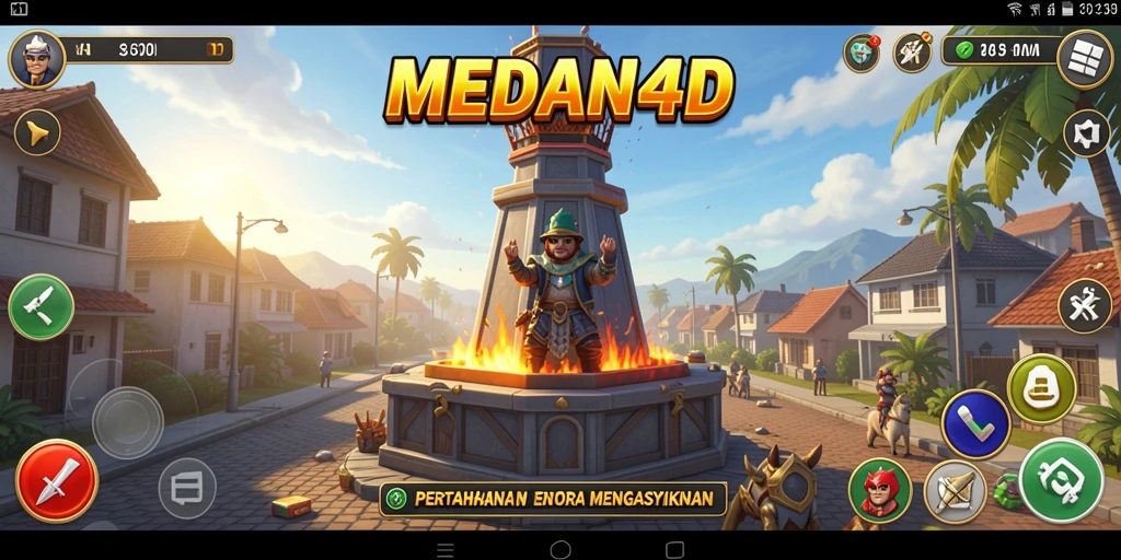 Tampilan gameplay menarik dari pertarungan Tower Defense MEDAN4D.