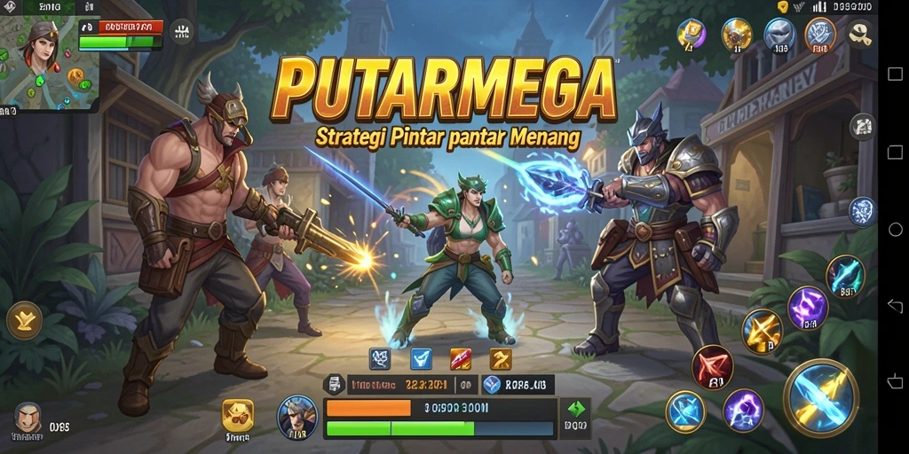Screenshot gameplay PUTARMEGA menampilkan aksi strategi yang mendebarkan.