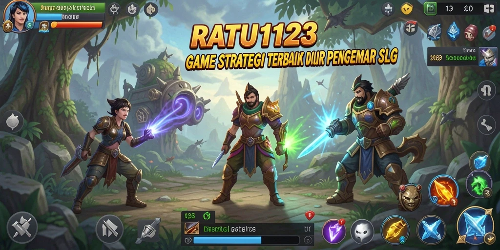Tangkapan layar gameplay RATU123 menampilkan pertarungan strategis yang intens.