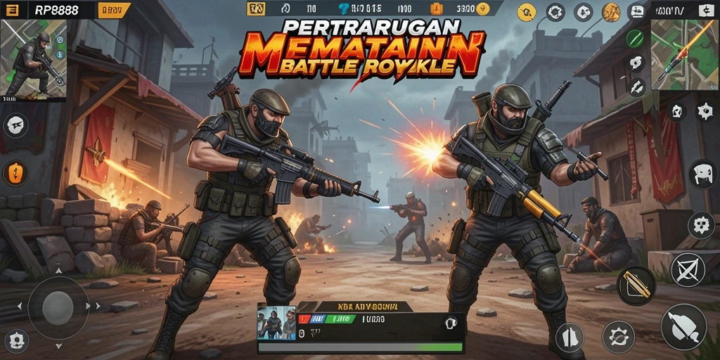 Gameplay seru dan mendebarkan dalam pertarungan Battle Royale.