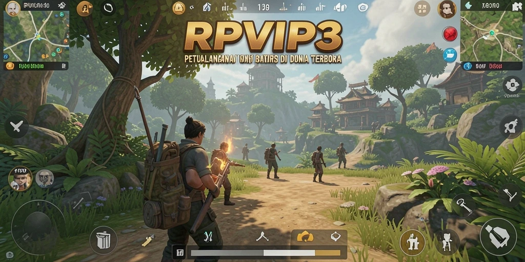 Gameplay RPVIP3 yang menampilkan dunia terbuka yang luas dan kaya.