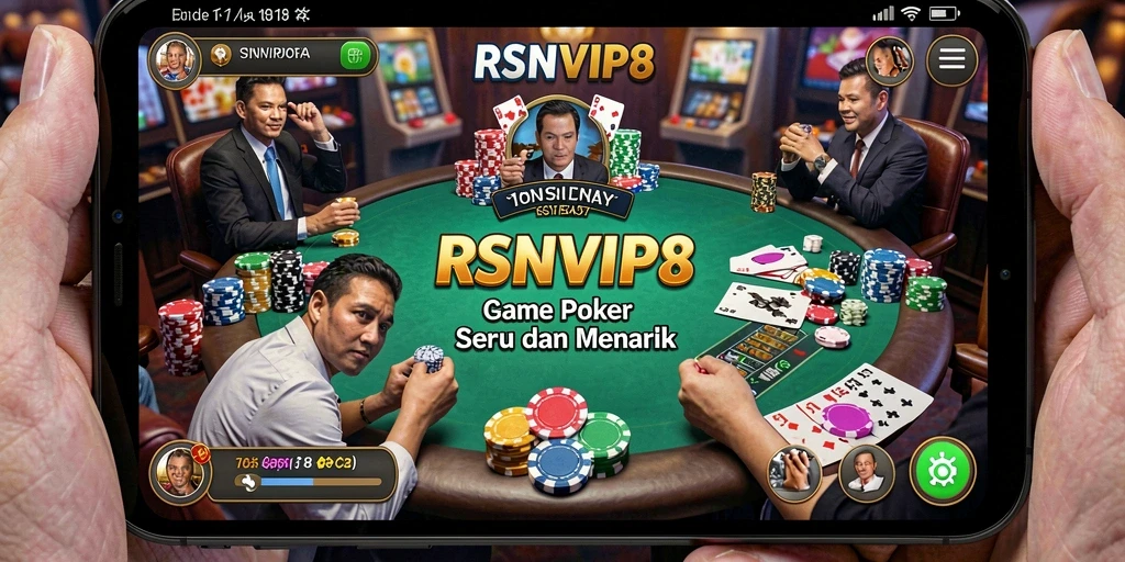 Tampilan gameplay seru di RSNVIP8 dengan suasana poker yang menarik.