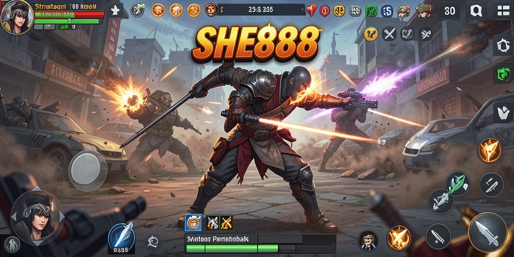 Tampilan aksi seru dalam SHE888 dengan pertempuran strategi yang mendebarkan.