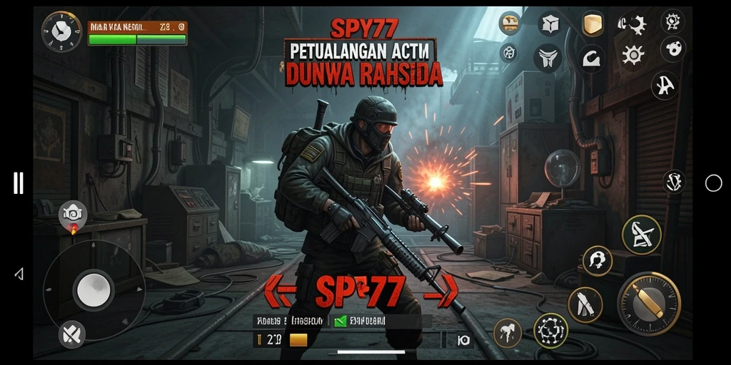 Tampilan gameplay SPY77 yang menegangkan dan penuh aksi.