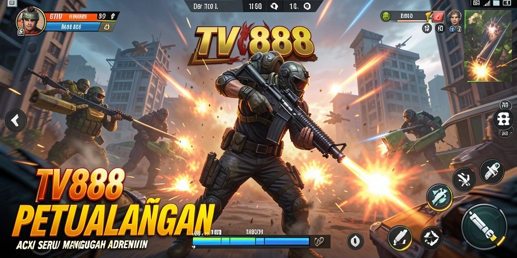Tampilan dinamis dari aksi seru dalam gameplay TV888.