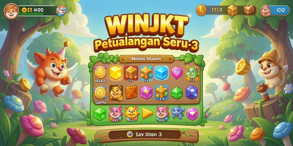 Tampilan gameplay seru di WINJKT dengan tantangan Match-3.